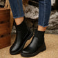 Bottines garçon noires sans lacets – Chaussures confortables style mocassins élastiques