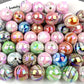 Perles Rondes Multicolores Effet Marbré – Perles Acryliques Brillantes pour Bijoux Fantaisie DIY