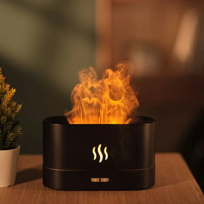 Diffuseur d’arômes effet flamme – Humidificateur d’air LED pour ambiance chaleureuse et air purifié