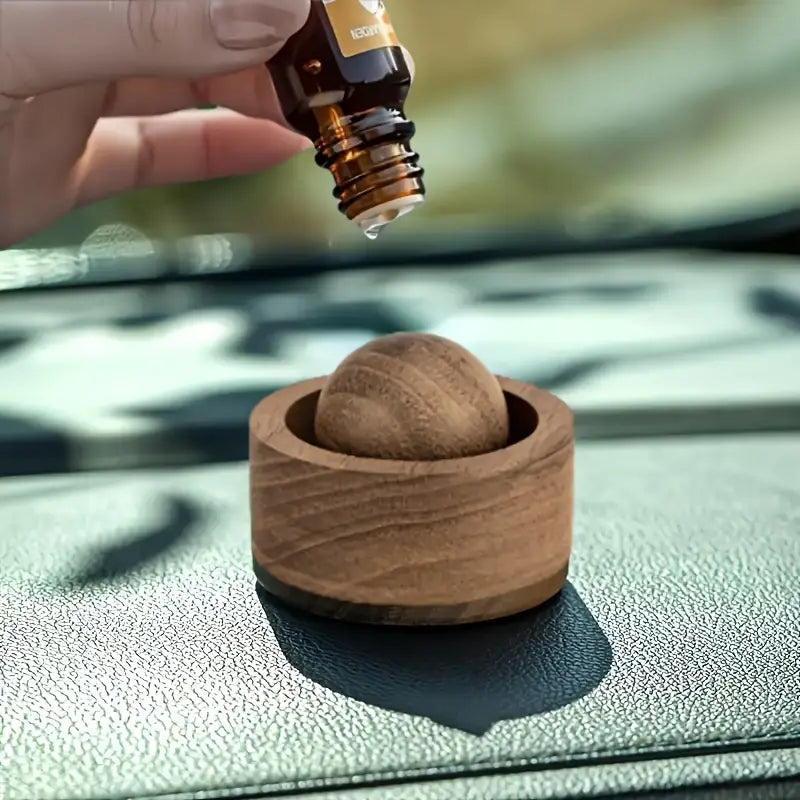 Diffuseur d’huiles essentielles en bois naturel – Purificateur d’air sans électricité pour voiture ou bureau