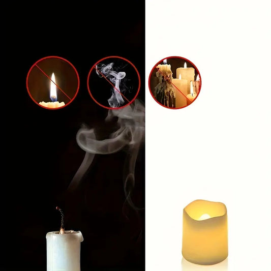 Bougies LED Sans Flamme – Lot de Bougies Chauffe-Plat Électriques Réalistes pour Décoration de Fête, Mariage et Ambiance Romantique