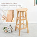 Tabouret Haut en Bois Massif