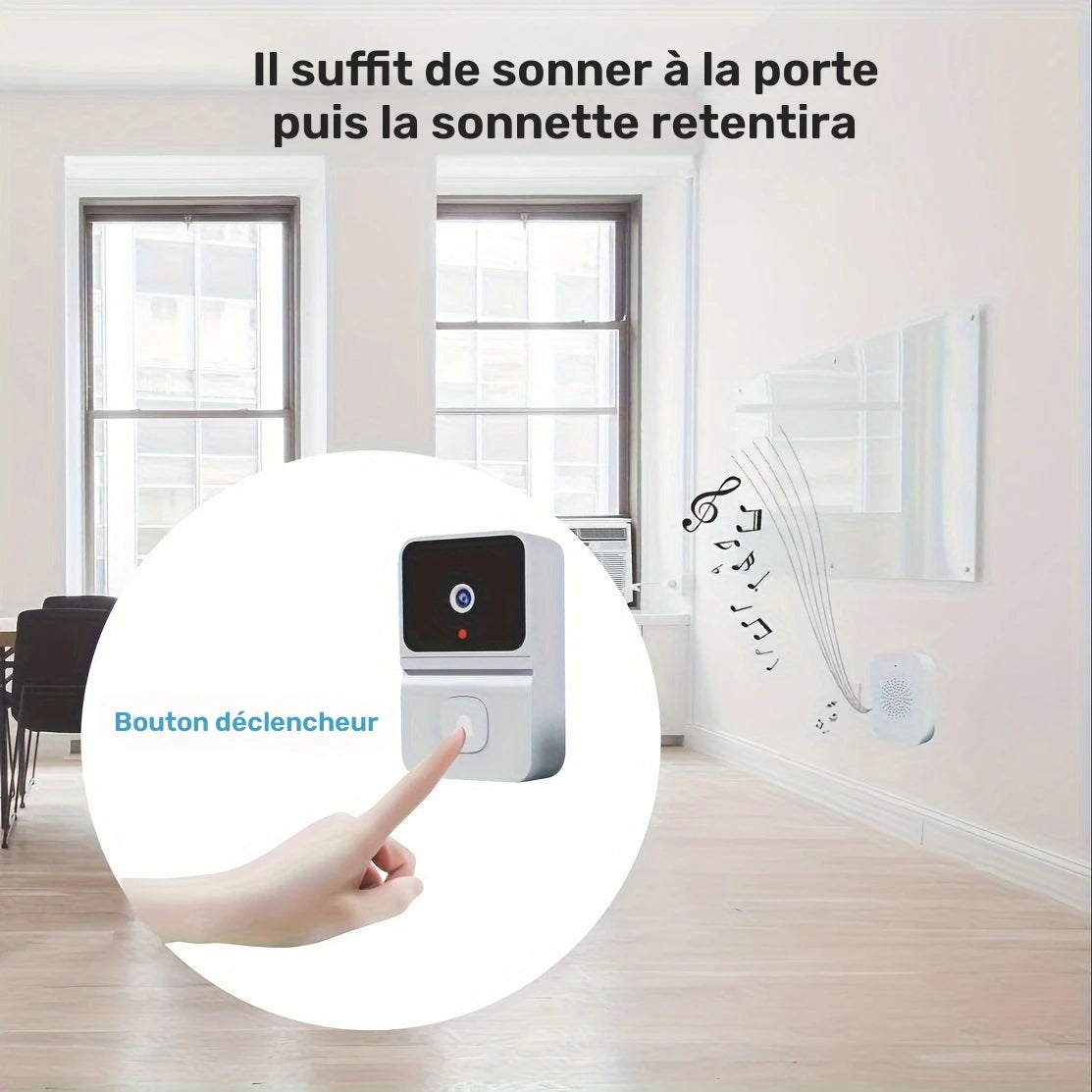 Sonnette Vidéo Connectée avec Haut-Parleur Intégré – Sécurité et Audio Intelligent pour Maison Connectée