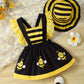 Robe Bébé Fille Déguisement Abeille avec Chapeau – Tenue Mignonne et Colorée Été