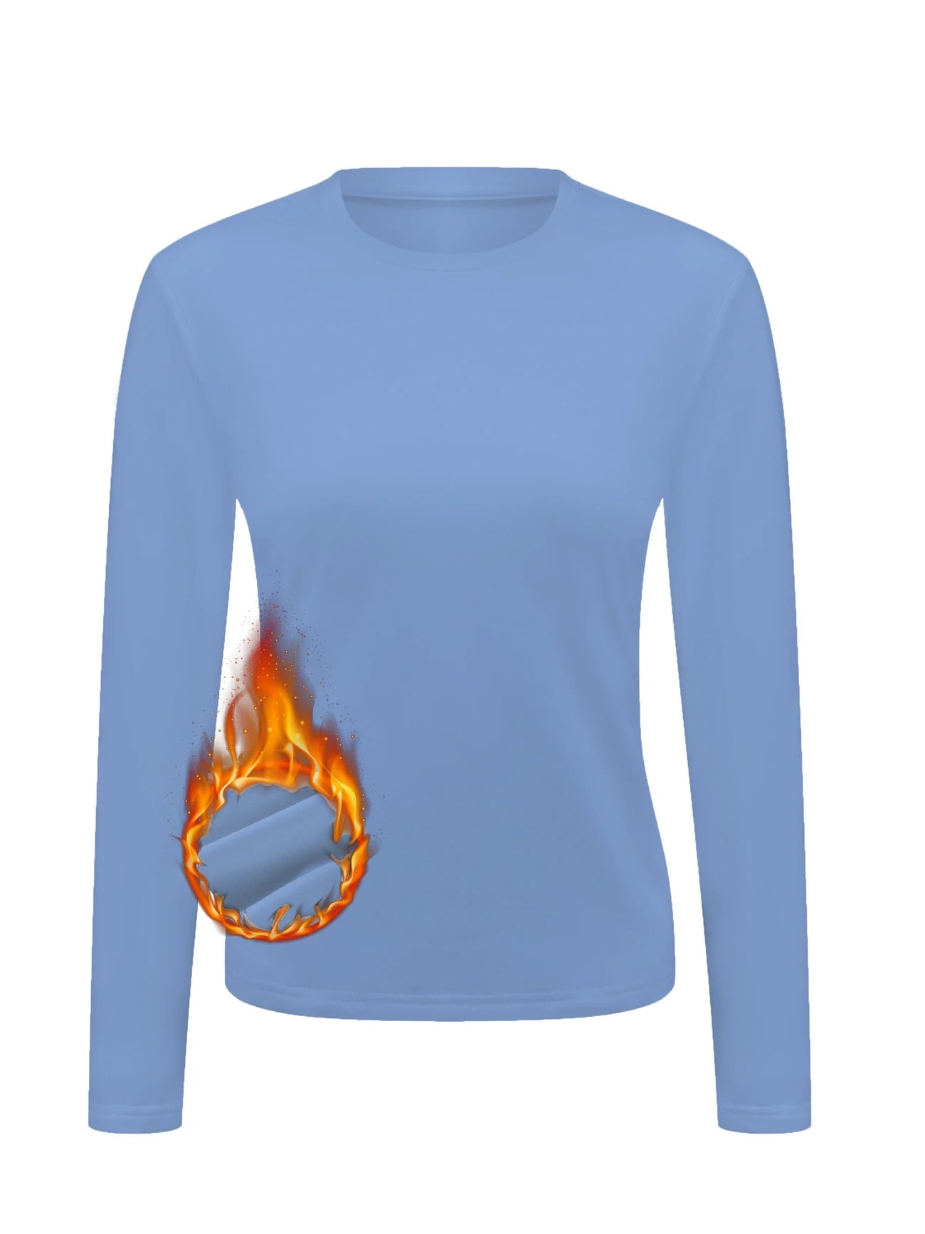 Tee-Shirt Thermique Femme Manches Longues – Haut Hiver Chaud Doublé Polaire