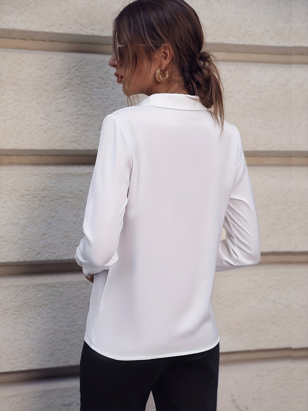 Blouse Femme Élégante Boutons Perle