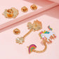 Broches Enfant Licorne et Arc-en-Ciel – Boutons Fantaisie Colorés avec Chaîne et Fleurs