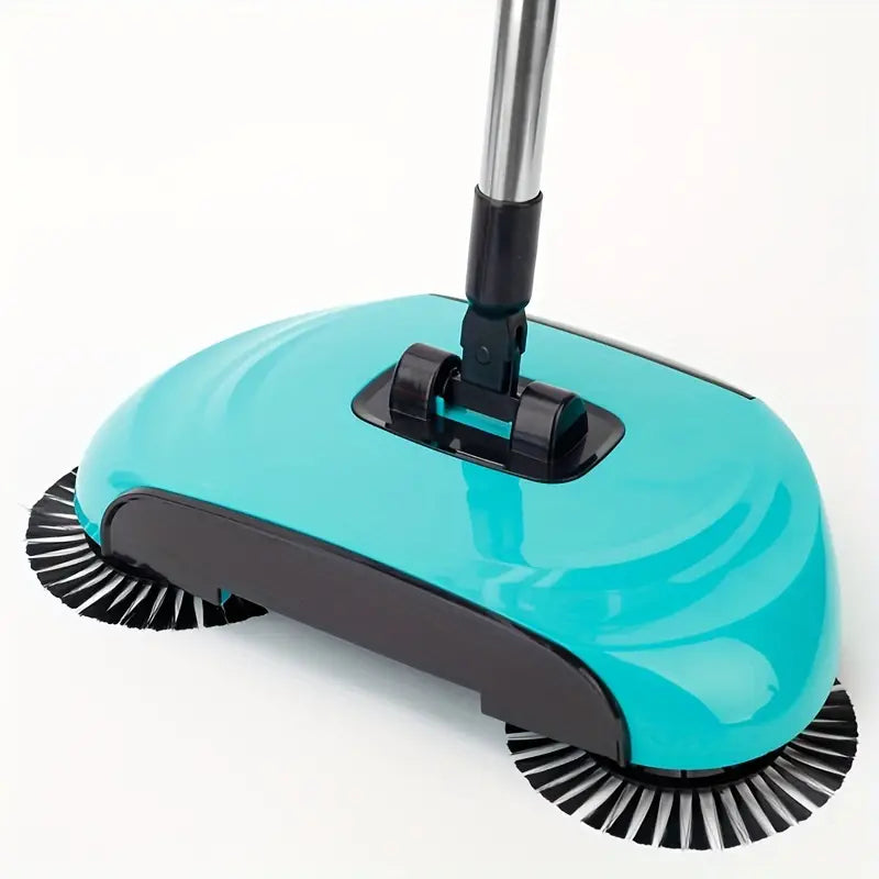 Balai Mécanique Rotatif 360° Sans Électricité – Ramasse-Poussière et Débris avec Brosse Intégrée