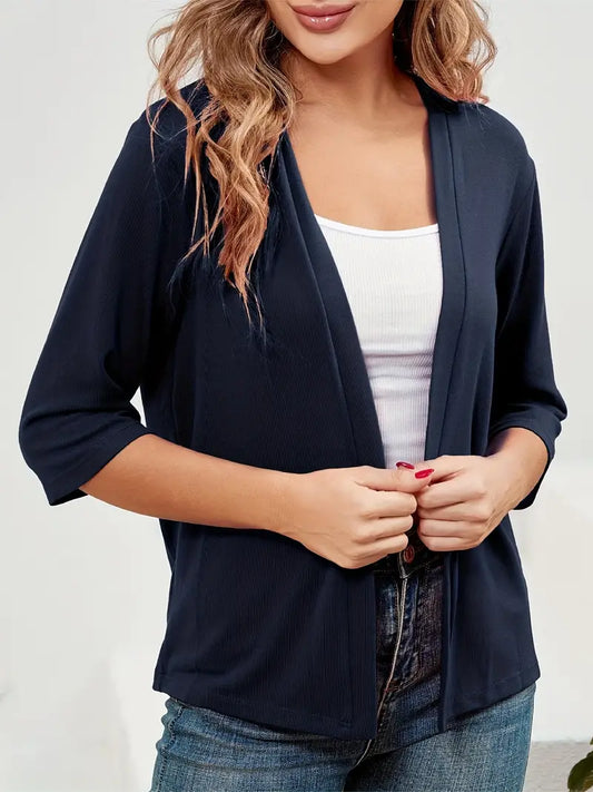 Cardigan Basique Grande Taille - Manches 3/4