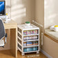 Tour de Rangement à Tiroirs Transparent sur Roulettes – Organisateur Multi-Niveaux pour Bureau et Boutique