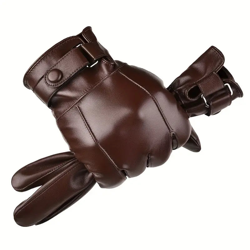 Gants homme en cuir élégants avec doublure chaude – Hiver, moto et tenue habillée