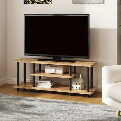 Meuble TV blanc moderne avec étagères – Meuble RV de rangement pratique pour salon