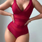 Maillot de bain une pièce sculptant – Décolleté plongeant et effet gainant