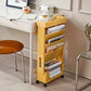 Chariot de rangement étroit à roulettes, coloris Jaune