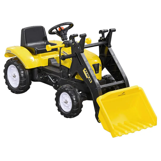 Tracteur pelleteuse enfant à pédales – Véhicule de chantier réaliste avec godet basculant