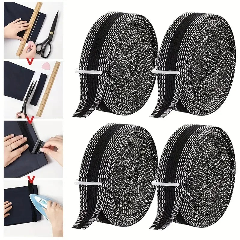 Bande Thermocollante pour Ourlet Sans Couture – Ruban Adhésif Double Face pour Ourlets Rapides, Réparations et Projets DIY