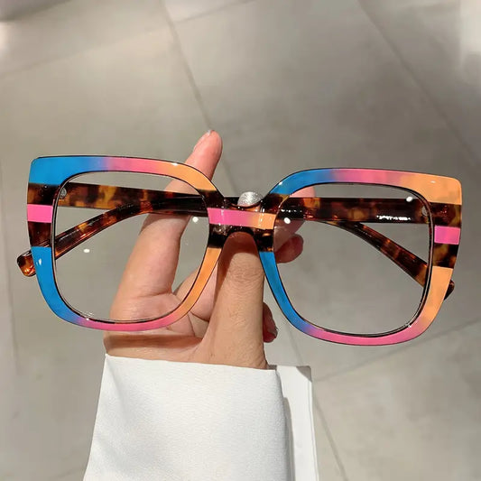 Lunettes de vue femme oversize – Monture papillon rose et écaille tendance
