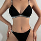 Ensemble lingerie femme deux pièces – Soutien-gorge triangle et culotte fine avec détails brillants