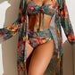 Bas de Bikini Femme Tropical – Taille Haute à Imprimé Floral, Look Exotique et Élégant