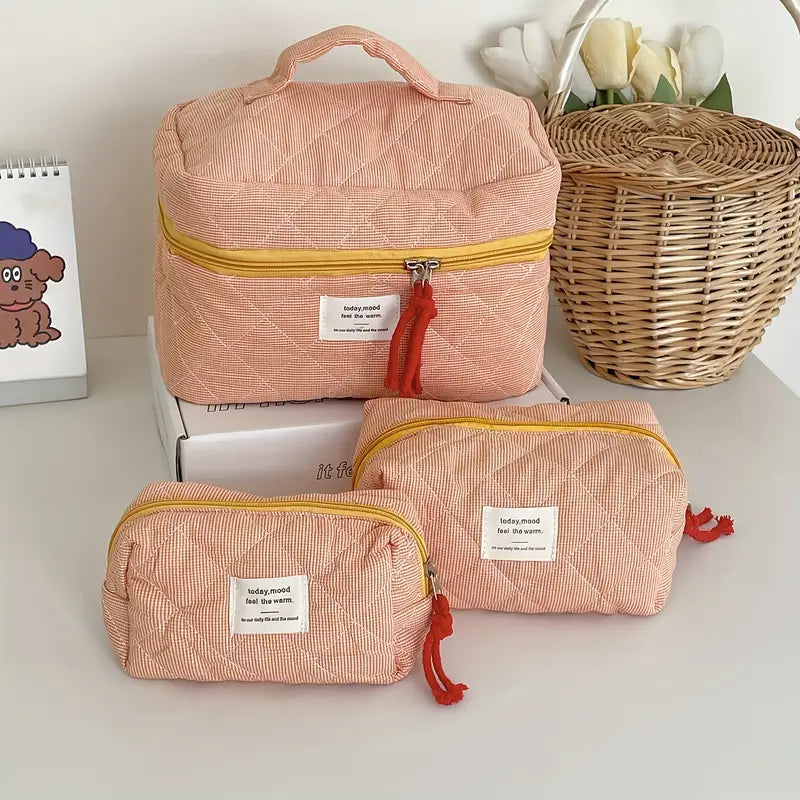 Trousse de toilette violet à motif  Set de 3 pochettes pratiques et tendance