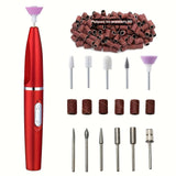 Kit de Ponceuse Électrique Ongles, coloris Rouge