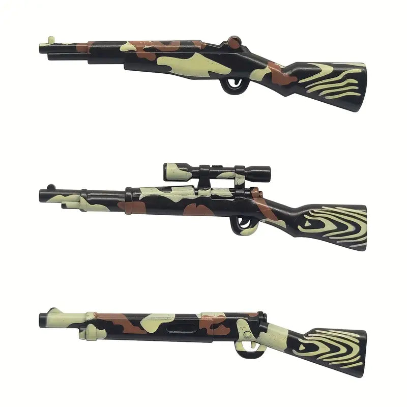 Set d’Armes Jouets Camouflage Militaire – Fusils, Pistolets et Grenade pour Jeux de Guerre et Accessoires de Figurines
