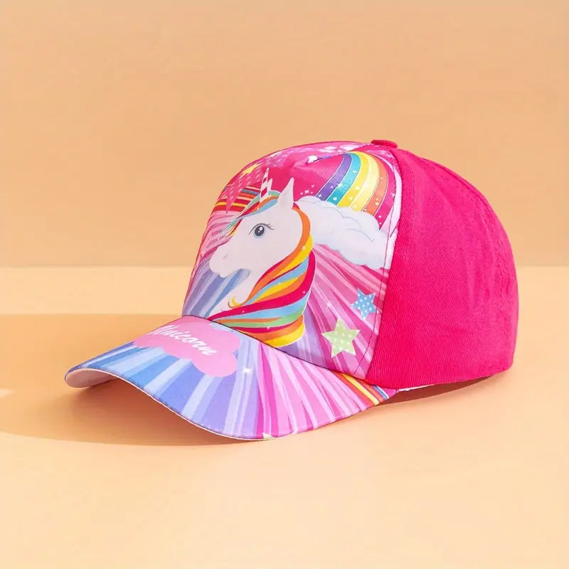 Casquette Enfant Licorne Colorée – Chapeaux et Casquettes Fille avec Motifs Arc-en-Ciel | Mode & Protection Soleil