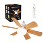 Ventilateur de Plafond avec Lumière LED et Pales Effet Bois – Design Moderne et Silencieux