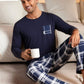 Ensemble pyjama 2 pièces grande taille pour homme automne/hiver