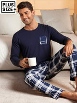 Ensemble pyjama 2 pièces grande taille pour homme automne/hiver