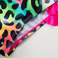 Maillot de bain fille deux pièces sirène – Bikini écailles multicolores avec volants roses