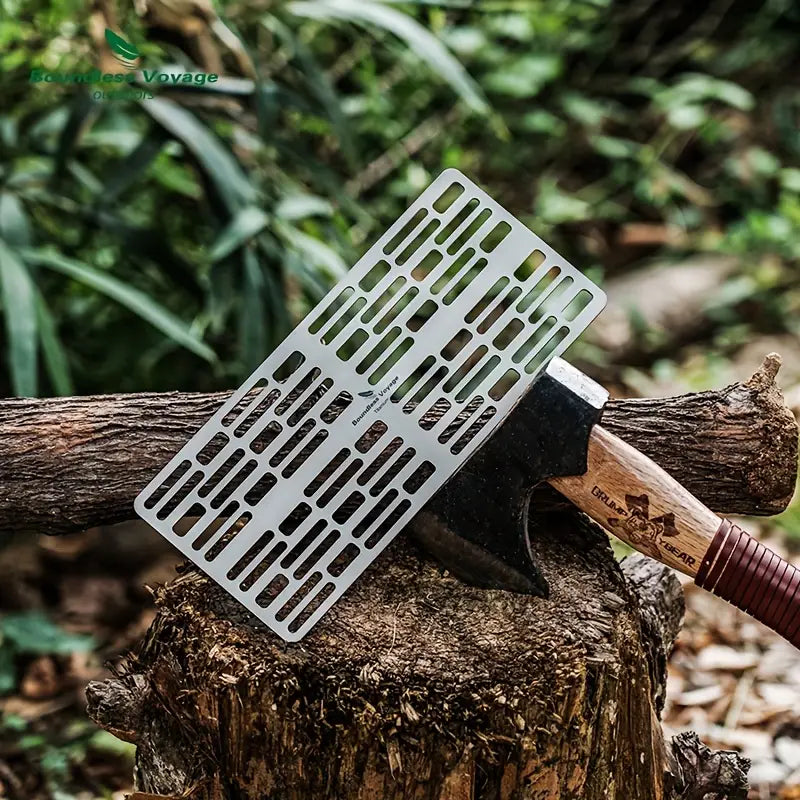 Grille de barbecue en acier inoxydable – Accessoire compact et résistant pour camping, pique-nique et cuisine d’extérieur