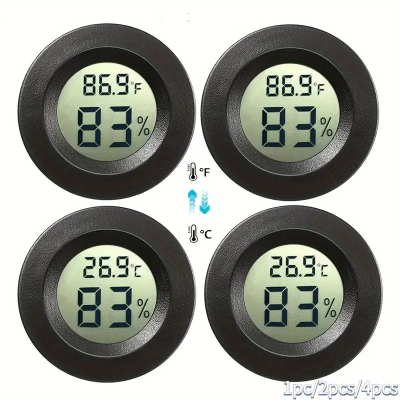 Mini Thermomètre Hygromètre Numérique Rond – Mesure Température et Humidité Intérieure, Écran LCD Compact et Précis
