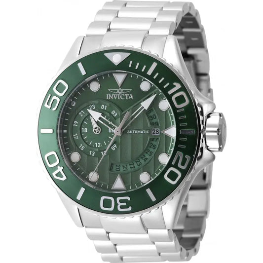 Montre homme automatique Invicta – Cadran vert sport avec bracelet acier inoxydable