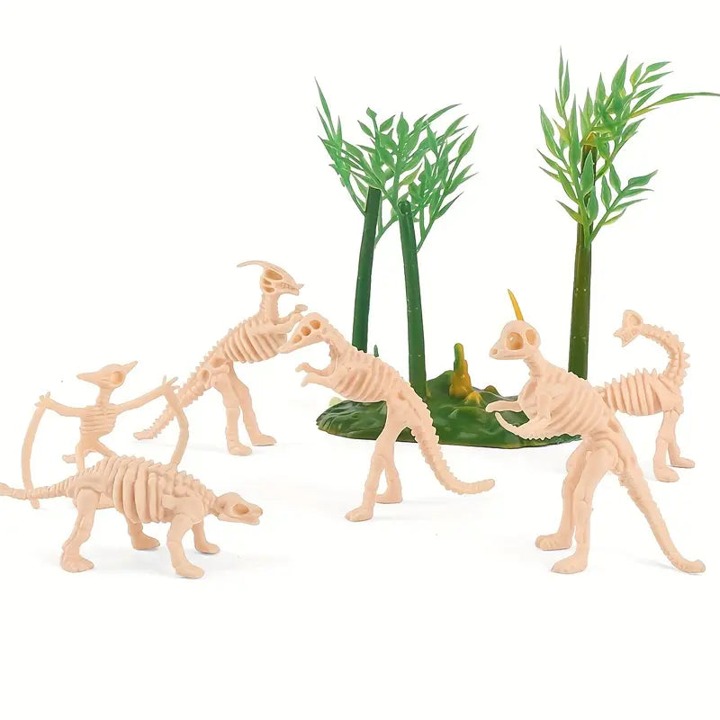 Mini Squelettes de Dinosaures en Plastique – Modèles 3D Éducatifs pour Projets et Décoration