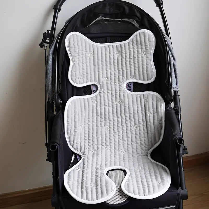 Coussin réducteur universel poussette – Matelas de siège bébé respirant et lavable blanc et gris