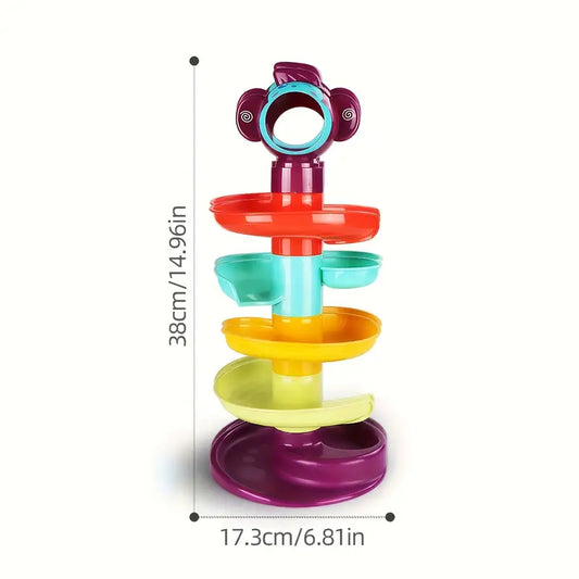 Tour de Boules Éducative pour Bébé – Jeu d’Éveil Coloré et Ludique avec Pistes en Spirale