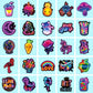 Autocollants Néon Ado – Stickers Colorés Love, Musique & Galaxy pour Ordinateur Portable et Tablette