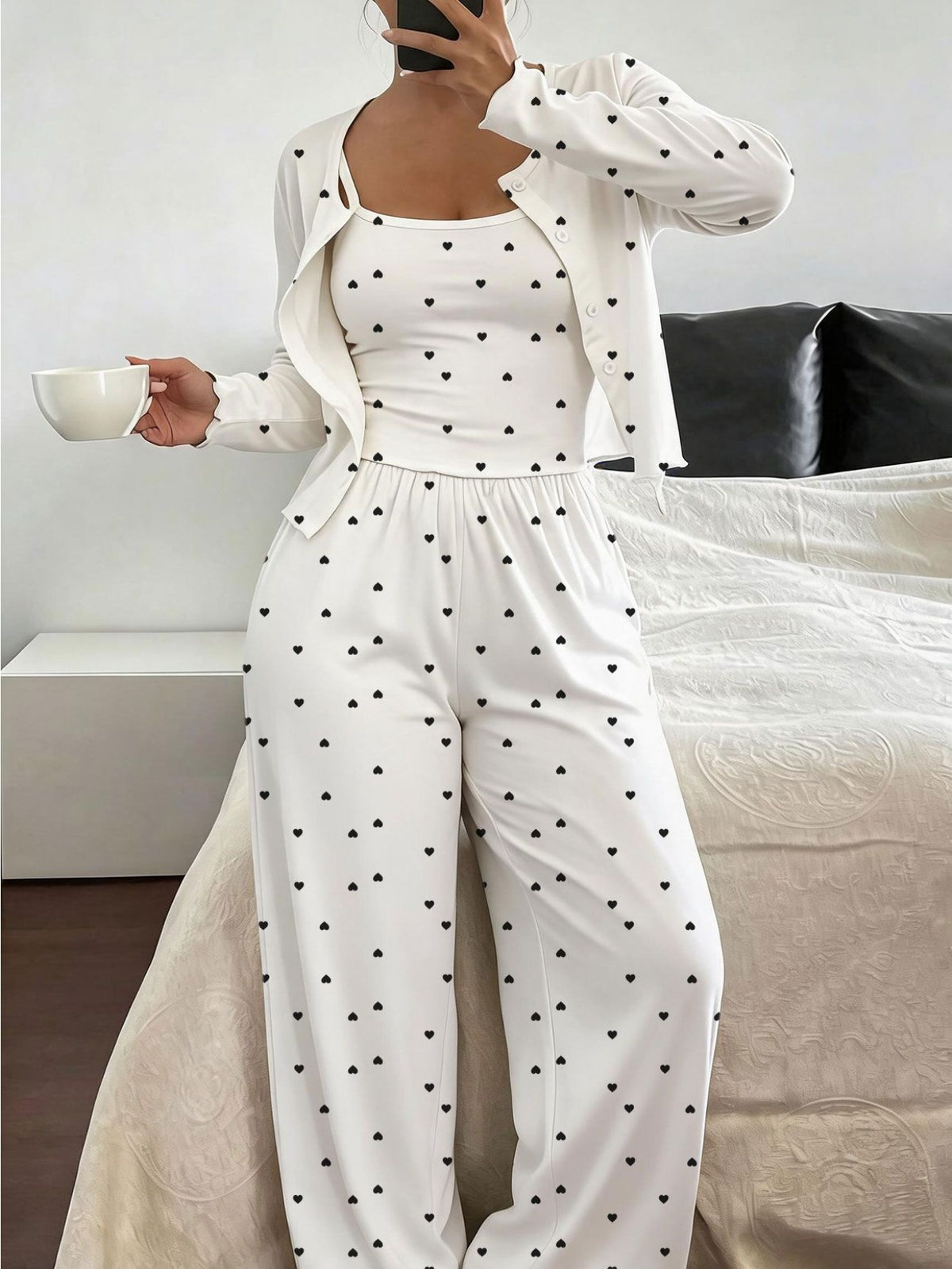 Ensemble de vêtements de maison Gentle Style Petit Cœur : Caraco
