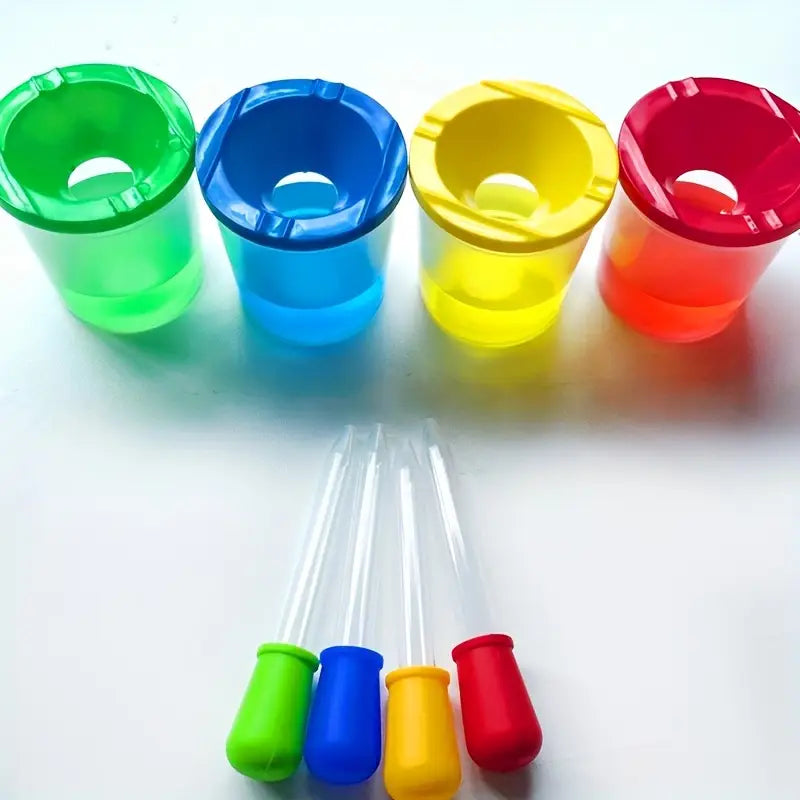 Set de gobelets colorés avec pipettes – Jeu éducatif d’eau et de couleurs | Jouets bébé et tout-petit