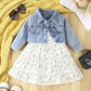 Robe Bébé Fille à Fleurs avec Haut en Jean, coloris Fleurs jaunes
