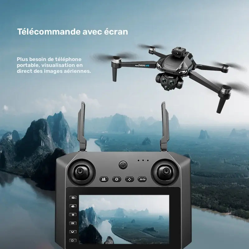 Drone Pliable avec Caméra HD et Télécommande Écran – Quadricoptère Intelligent pour Vol en Extérieur et Prises de Vue Aériennes