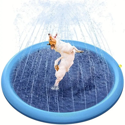 Tapis de Jeu d’Eau pour Enfants Fontaine Splash Gonflable Extérieure, Idéal Jardin & Été