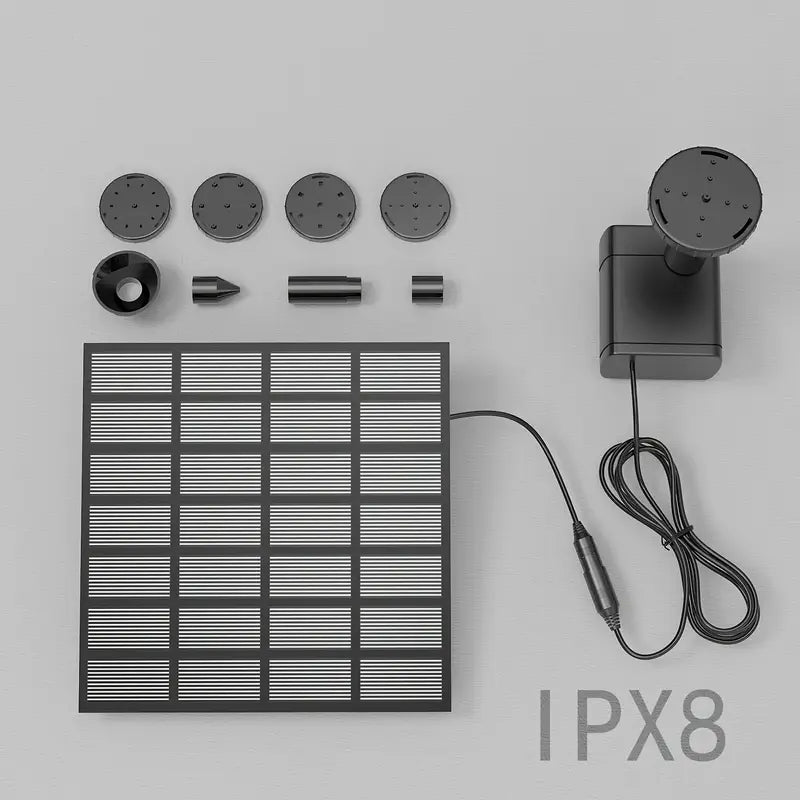 Fontaine Solaire de Jardin avec Panneau Amovible – Idéale pour Bassins, Étangs et Bains d’Oiseaux