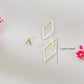 Boucles d’oreilles géométriques femme en métal doré – Design losange minimaliste chic