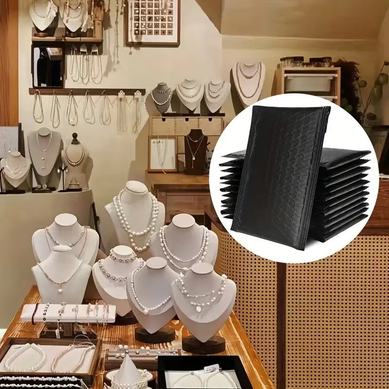 Lot de 12 Enveloppes Bulles Noires – Pochettes Matelassées Résistantes pour Expédition Sécurisée