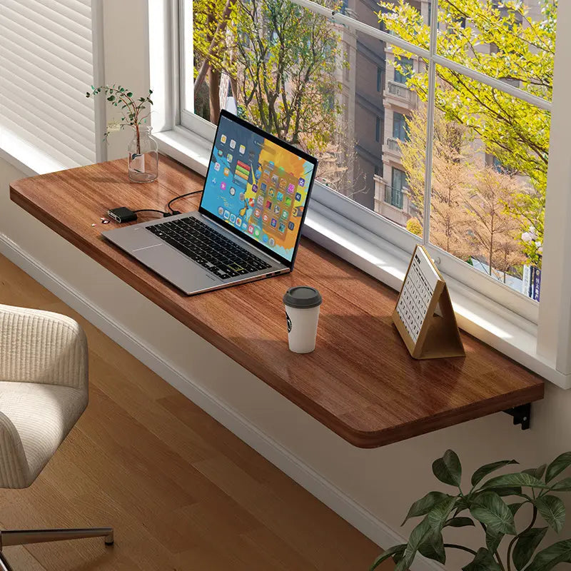 Bureau Mural Rabattable en Bois – Table Pliante Gain de Place pour Bureau ou Cuisine