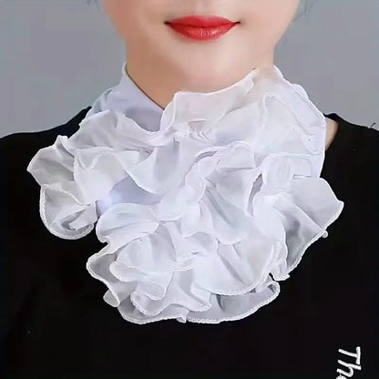 Faux col femme plastron élégant, coloris Blanc