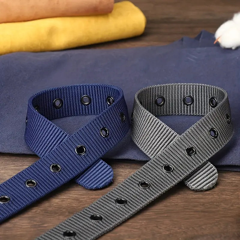 Ceinture homme noire en toile résistante avec boucle métallique – Style décontracté et durable