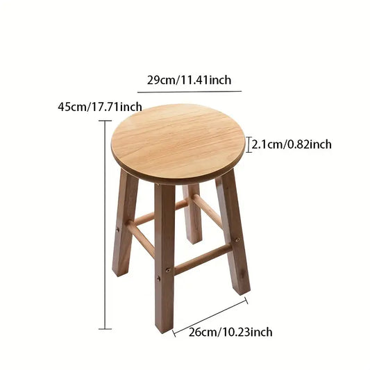 Tabouret Haut en Bois Massif – Chaise de Bar Ronde Disponible en 3 Hauteurs